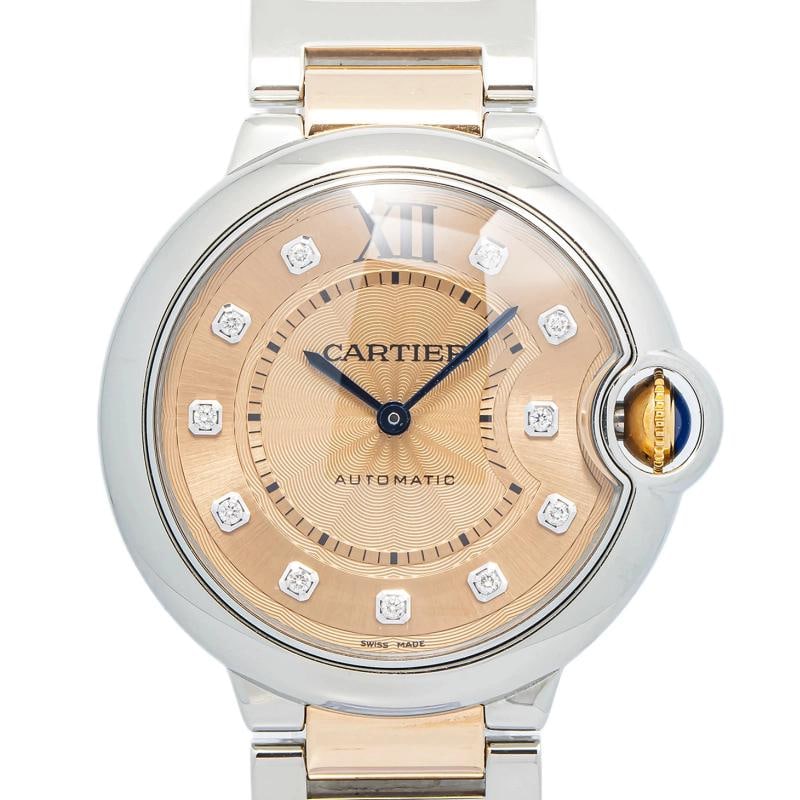 Cartier Ballon Bleu WE902054 Bracelet Steel Salmon Diamond Auto 33mm - 2