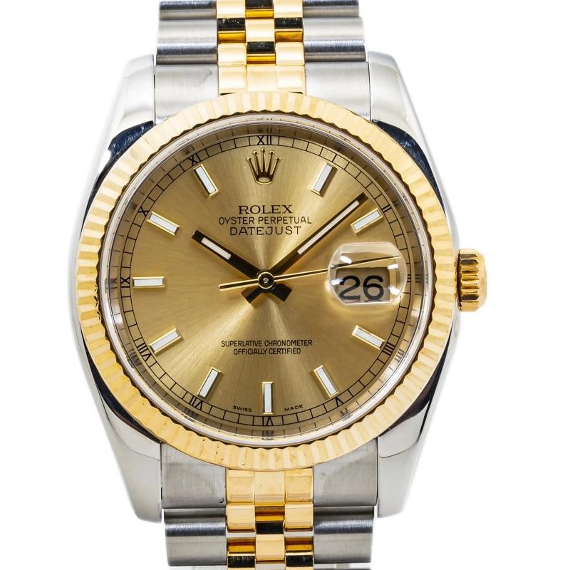Rolex Datejust 116233 Jubilee Stainless Steel Champagne Stick Automatic 36mm - 2