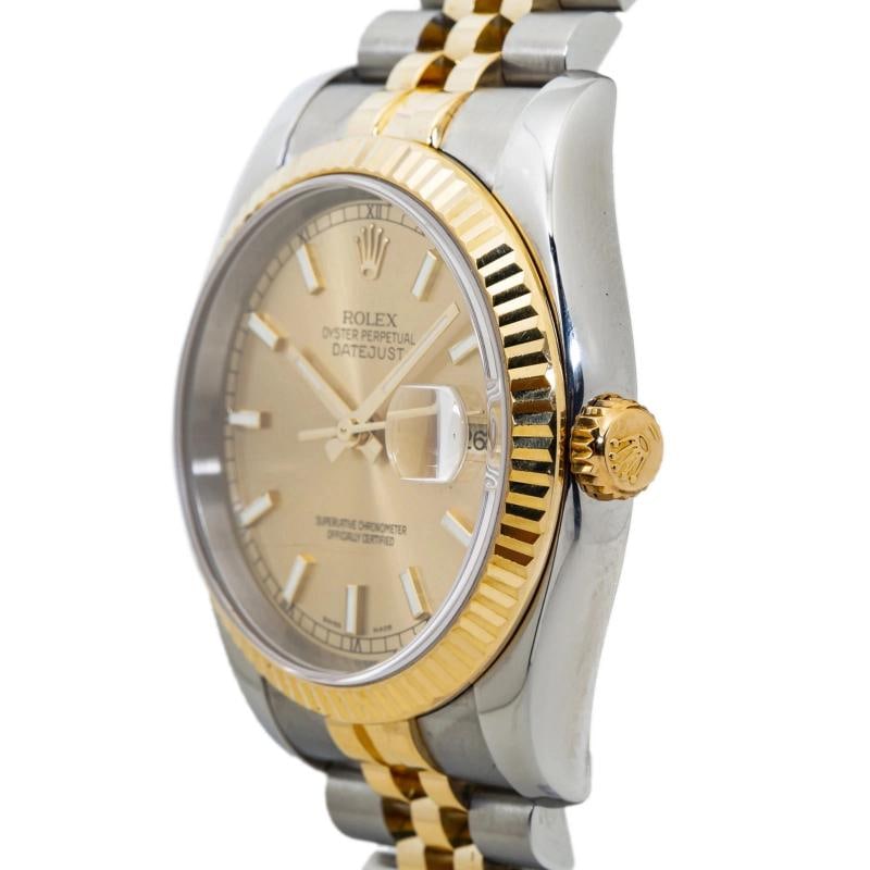 Rolex Datejust 116233 Jubilee Stainless Steel Champagne Stick Automatic 36mm - 3