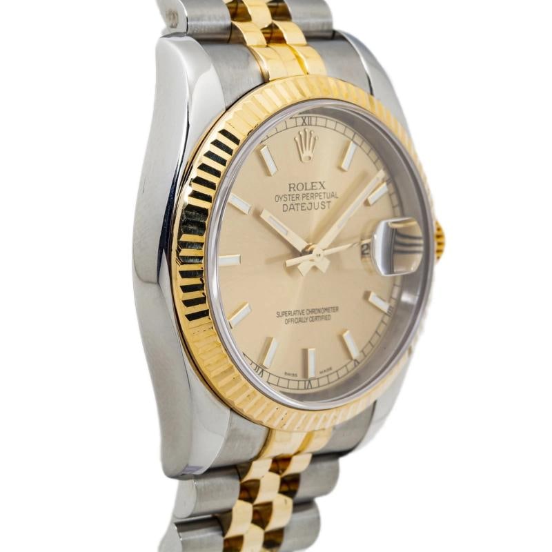 Rolex Datejust 116233 Jubilee Stainless Steel Champagne Stick Automatic 36mm - 4