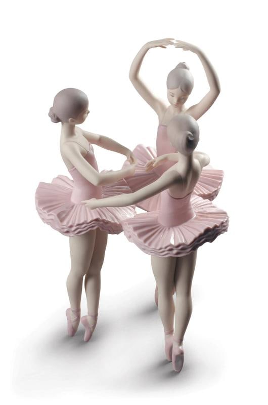 NEW LLADRO OUR BALLET POSE DANCERS FIGURINE #9286 BRAND NIB CUTE GIRLS - 3
