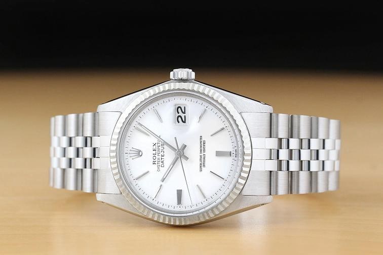 ROLEX MENS DATEJUST 1601 WHITE DIAL 18K GOLD STEEL WATCH w/ JUBILEE BRACELET - 3
