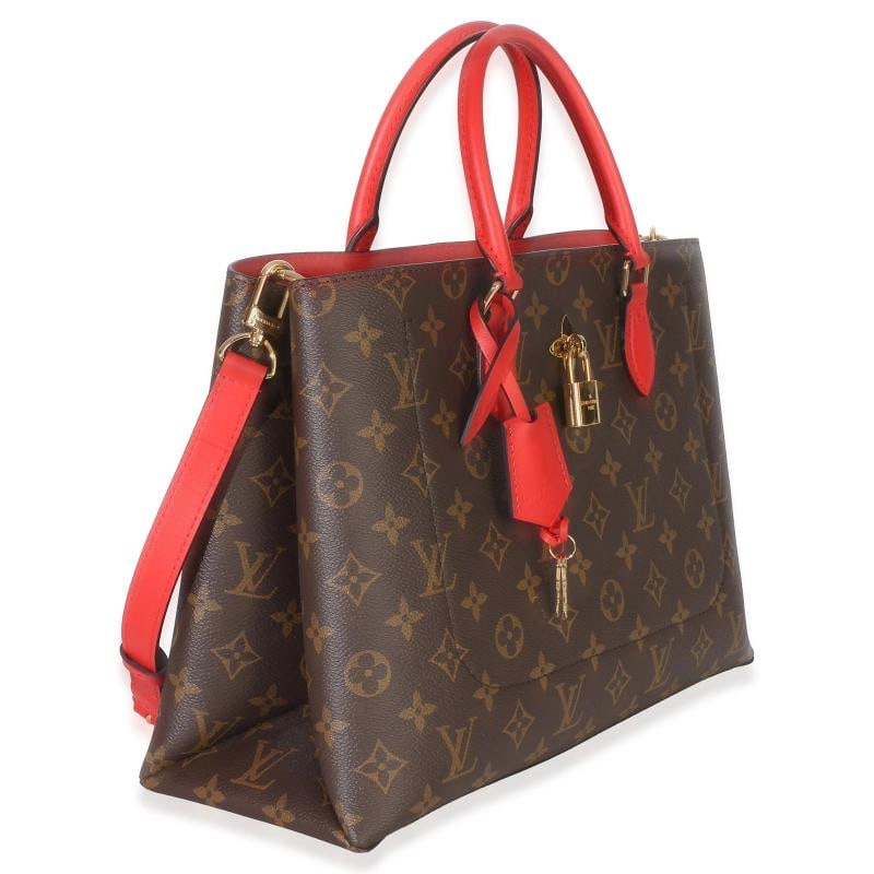 Louis Vuitton Red Monogram Canvas Flower Tote - 3