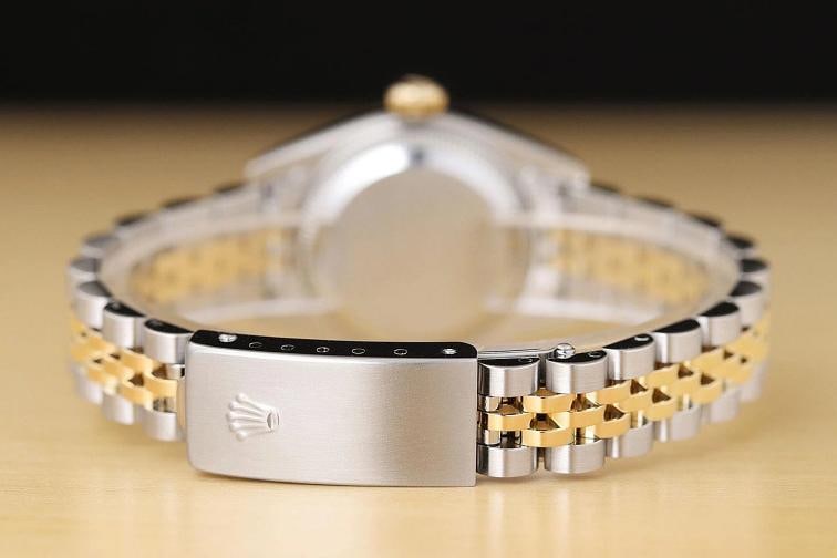 ROLEX LADIES DATEJUST 79173 BLACK DIAMOND DIAL 18K GOLD STEEL TWO TONE WATCH - 6