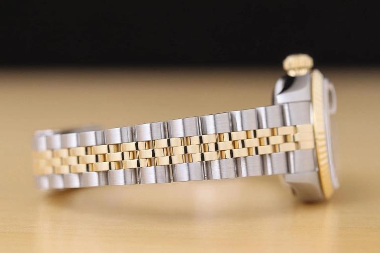ROLEX LADIES DATEJUST 79173 BLACK DIAMOND DIAL 18K GOLD STEEL TWO TONE WATCH - 8