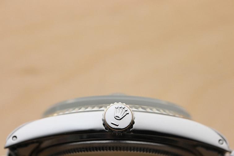 MENS ROLEX DATEJUST 1601 18K WHITE GOLD STAINLESS SS SILVER DIAMOND DIAL WATCH - 8