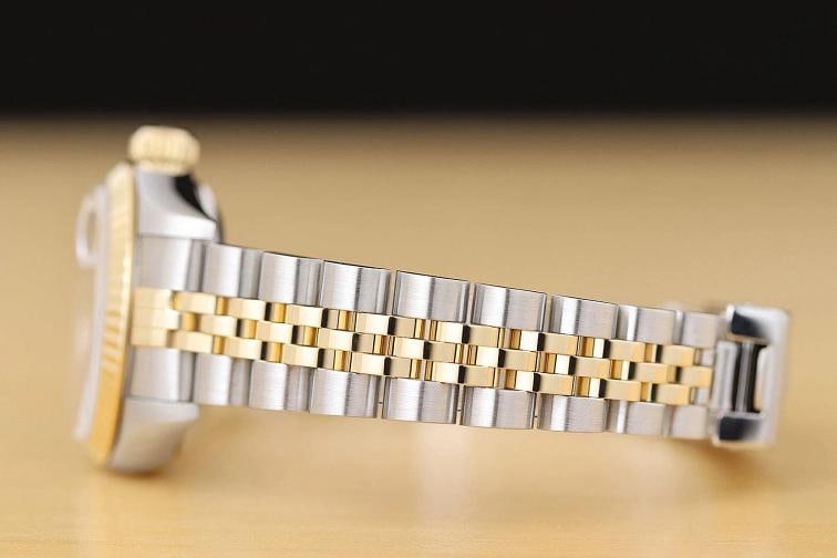 ROLEX LADIES DATEJUST 79173 MOTHER OF PEARL RUBY DIAL 18K GOLD SS TWO TONE WATCH - 5