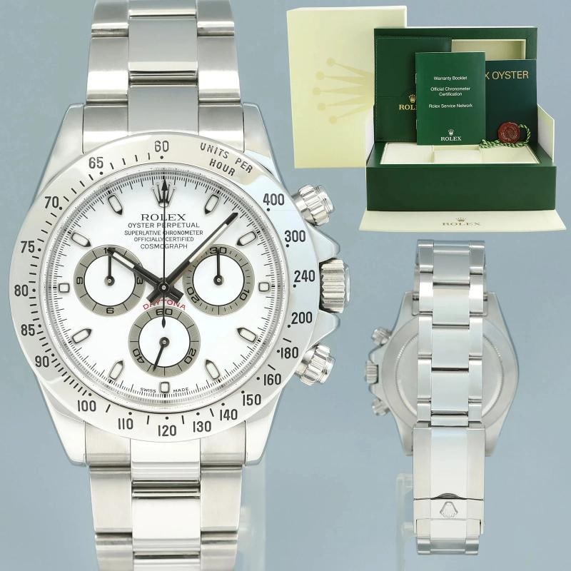 2010 MINT Rolex Daytona 116520 White Dial Chronograph Steel 40mm Watch Box: Condition: Pre-owned - Excellent,Brand: Rolex,Department: Unisex Adults,Type: Wristwatch,Model: Daytona,Reference Number: 116520,With Original Box/Packaging: Yes,With Papers: No,Customized: No,UPC: