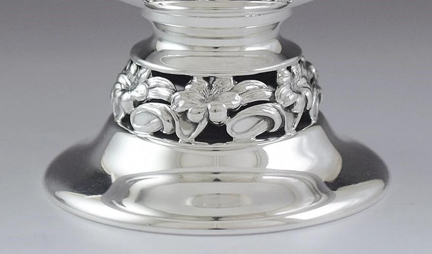 c1950s Gorgeous Pair American Sterling Silver Footed Bowls / Dishes - 2