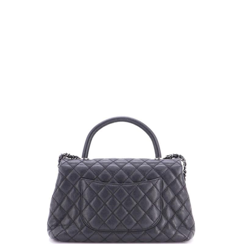 Chanel Coco Top Handle Bag Quilted Caviar Small - 3