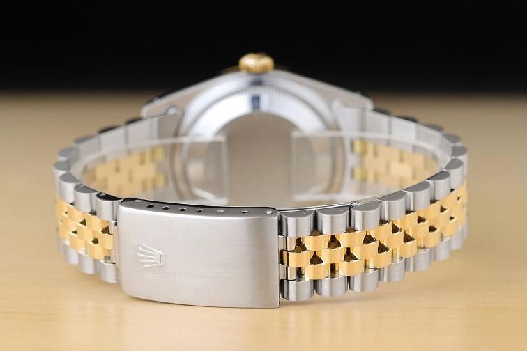 GENUINE ROLEX MENS DATEJUST 16233 CHAMPAGNE DIAL 18K YELLOW GOLD STEEL WATCH - 6