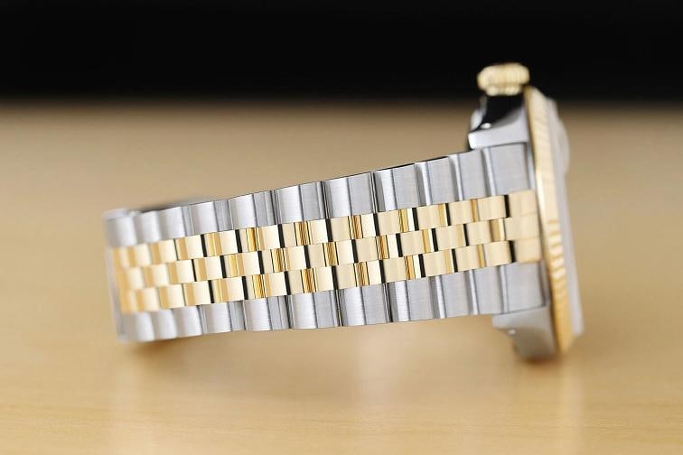 GENUINE ROLEX MENS DATEJUST 16233 CHAMPAGNE DIAL 18K YELLOW GOLD STEEL WATCH - 8