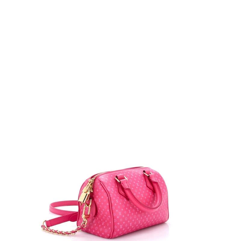 Louis Vuitton Speedy Bandouliere Bag Nanogram Embossed Leather 20 - 2