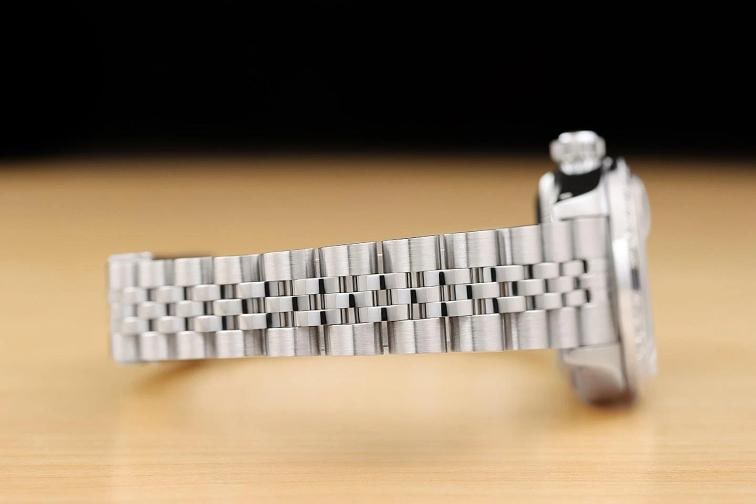 ROLEX DATEJUST 69174 18K WHITE GOLD STEEL BLUE VIGNETTE DIAMOND SAPPHIRE WATCH - 8