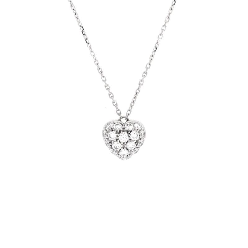 Cartier Heart Pendant Necklace 18K White Gold and Pave Diamonds Medium (1 of 3)