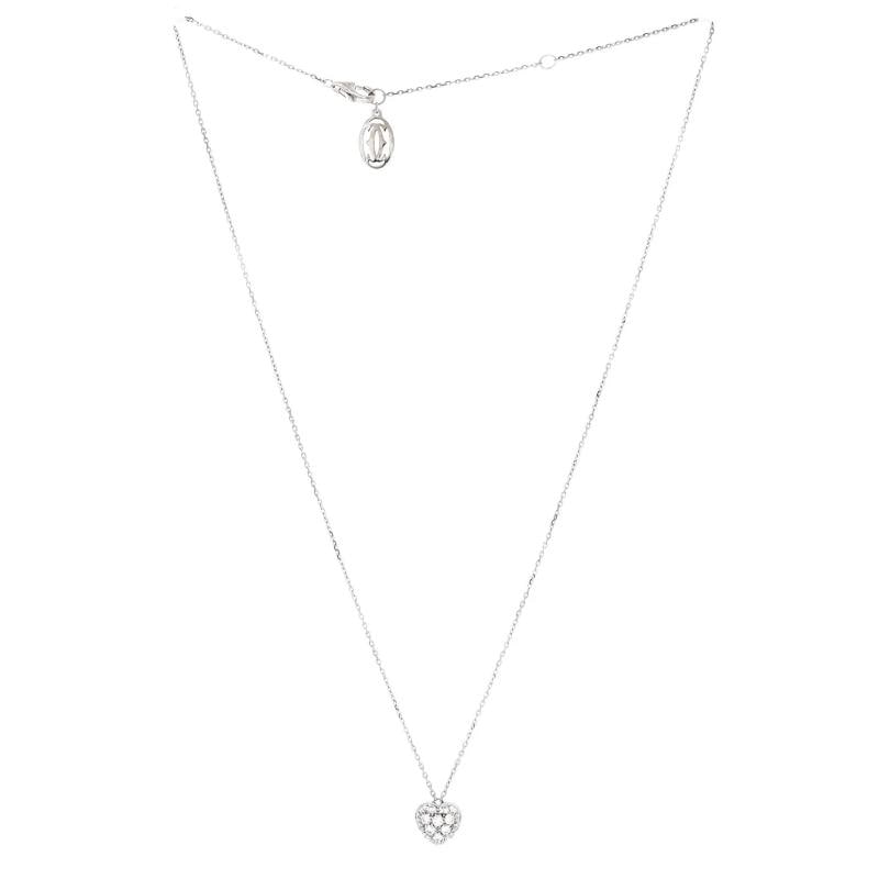Cartier Heart Pendant Necklace 18K White Gold and Pave Diamonds Medium - 2
