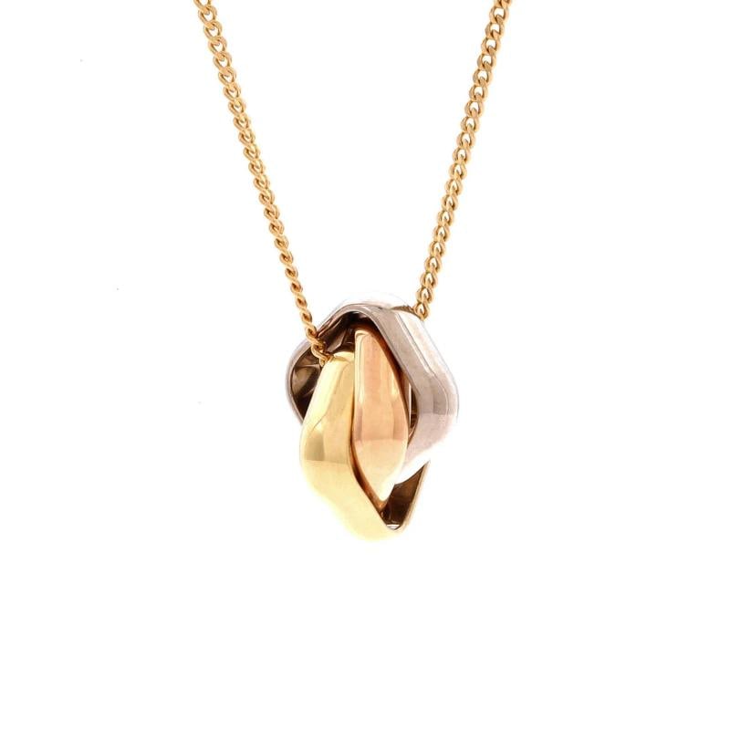 Cartier Trinity Cushion Pendant Necklace 18K Tricolor Gold: Measurements: Length: 19.5 ", Pendant Length: 12.3 mm, Pendant Width: 13 mm . Condition: Pre-owned - Good,Brand: Cartier,Main Stone: Unknown,Metal: 18K Yellow Gold,Metal Purity: 18K,Style: