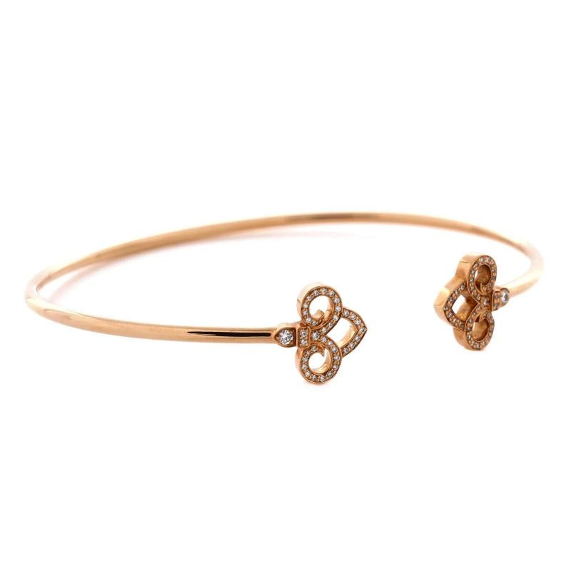 Tiffany & Co. Fleur de Lis Wire Bracelet 18K Rose Gold with Diamonds - 2