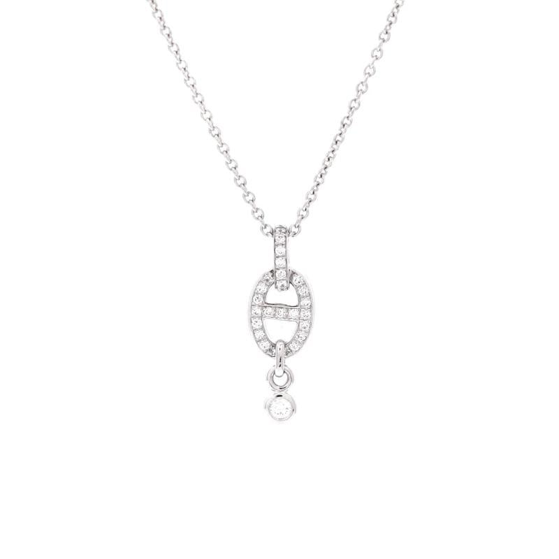 Hermes Farandole Pendant Necklace 18K White Gold and Diamonds