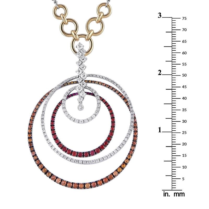 Staurino Fratelli 18K White and Yellow Gold 1.80ct Diamond and Sapphire Necklac - 5