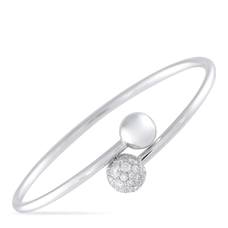 Tiffany & Co. HardWear 18K White Gold 0.73ct Diamond Bangle Bracelet TI04-04062