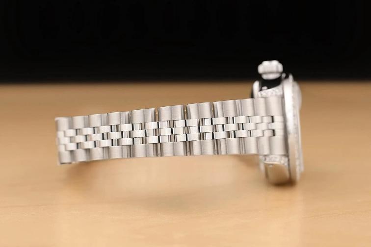 ROLEX LADIES DATEJUST 69174 BLACK DIAMOND 18K GOLD STEEL DIAMOND LUGS WATCH - 8