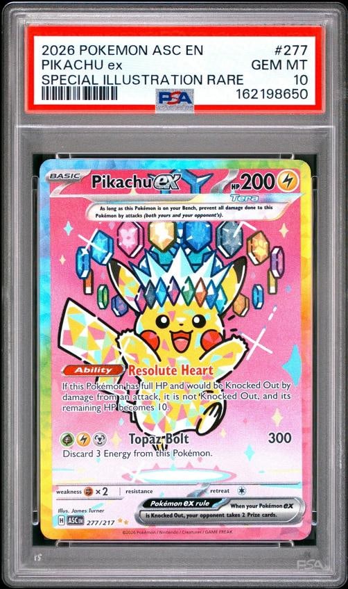 2026 POKEMON ASC EN-ASCENDED HEROES SPECIAL ILLUSTRATION RARE PIKACHU EX PSA 10: Condition: Graded - PSA 10: Professionally graded,Graded: Yes,Set: 2026 POKEMON ASC EN-ASCENDED HEROES,Game: PokÃƒÂ©mon TCG,Character: PIKACHU EX,Card Name: PIKACHU EX,Grade: