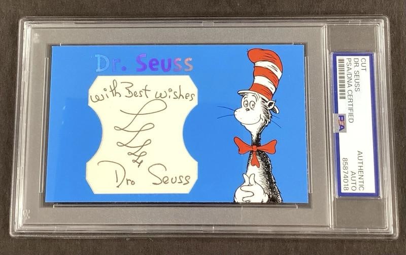 Dr. Seuss Custom Cut Signature Card Signed (PSA) (1 of 5)