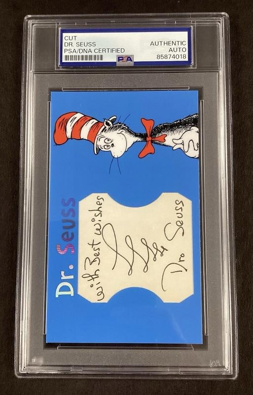Dr. Seuss Custom Cut Signature Card Signed (PSA) - 2
