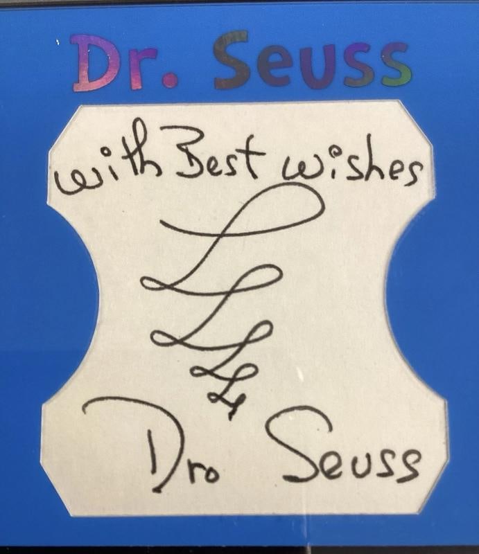Dr. Seuss Custom Cut Signature Card Signed (PSA) - 3