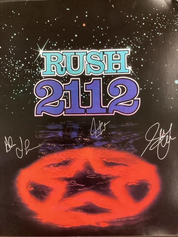 RUSH: Neil Peart, Geddy Lee & Alex Lifeson Signed 17x17 Poster (JSA LOA) - 2
