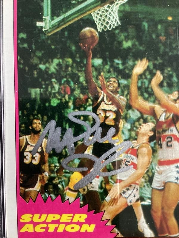 Larry Bird + Magic Johnson Signed 1981 Topps Rookie Card Pair Auto PSA/DNA MJ 10 - 5