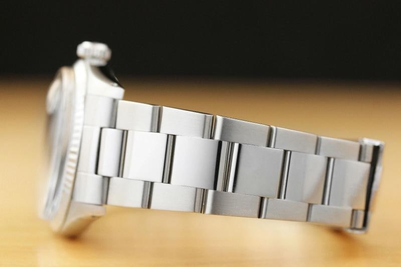 MENS ROLEX DATEJUST 1601 ICE BLUE 18K WHITE GOLD BEZEL STAINLESS STEEL WATCH - 5