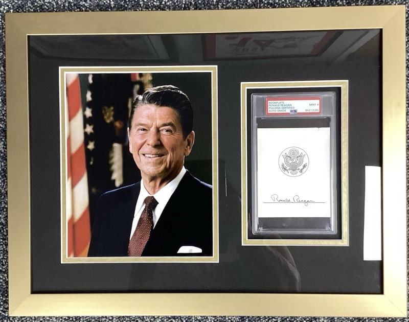 Ronald Reagan Signed Bookplate Framed Display (PSA 9 Auto): Condition: New: A brand-new, unused, unopened, undamaged item (including handmade items). See the seller's ... Read moreabout the conditionNew: A brand-new, unused, unopened, undamaged item