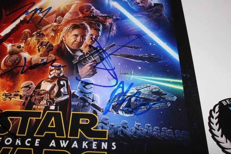 Star Wars The Force Awakens 12x18 Poster Signed By ADAM DRIVER, DAISY RIDLEY, OSCAR ISAAC, JOHN B... - 10