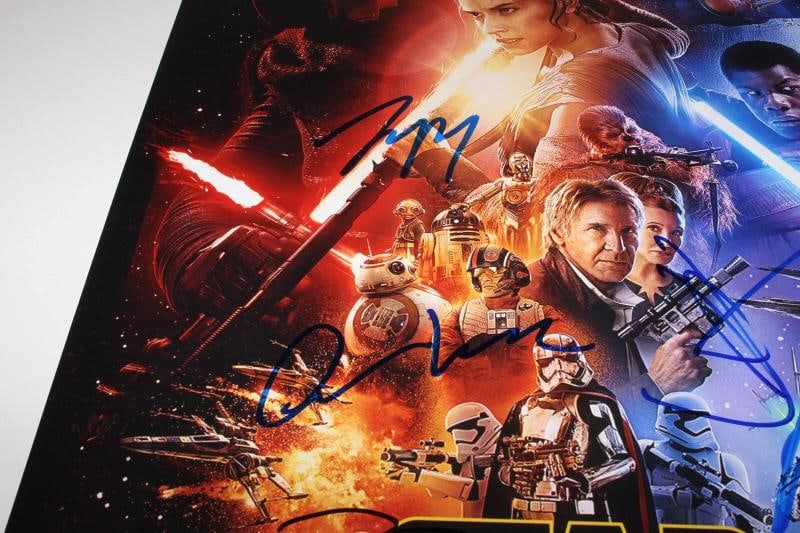 Star Wars The Force Awakens 12x18 Poster Signed By ADAM DRIVER, DAISY RIDLEY, OSCAR ISAAC, JOHN B... - 11