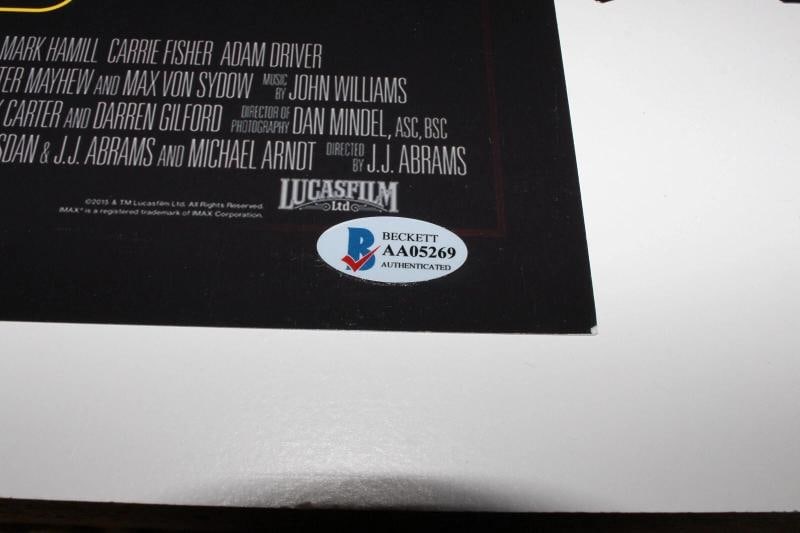 Star Wars The Force Awakens 12x18 Poster Signed By ADAM DRIVER, DAISY RIDLEY, OSCAR ISAAC, JOHN B... - 12