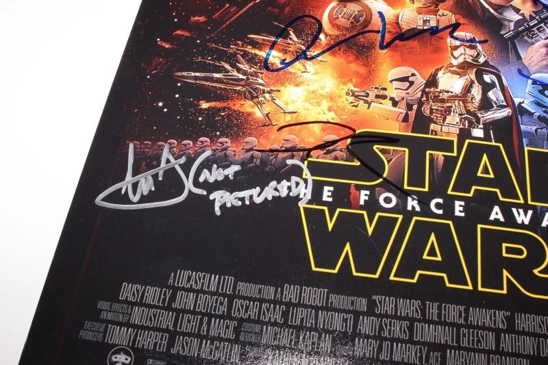 Star Wars The Force Awakens 12x18 Poster Signed By ADAM DRIVER, DAISY RIDLEY, OSCAR ISAAC, JOHN B... - 9