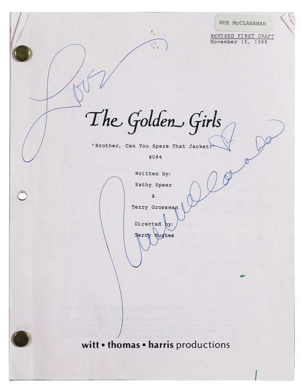 Rue McClanahan Golden Girls Authentic Signed Set Used Tv Script (Beckett): Industry: Movies,Original/Reproduction: Original,Autograph Authentication: Beckett,PRODUCT_COA: Beckett,PRODUCT_SIGNED_BY_NAME: Rue McClanahan,PRODUCT_SIGNED_BY_BRAND: Golden Girls,Country of Origin: