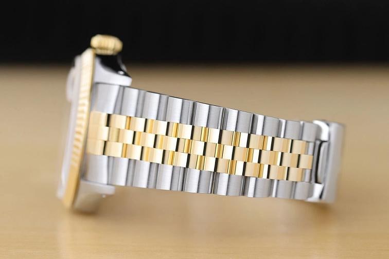 ROLEX MENS DATEJUST 16233 CHAMPAGNE DIAL 18K YELLOW GOLD STAINLESS STEEL WATCH - 5