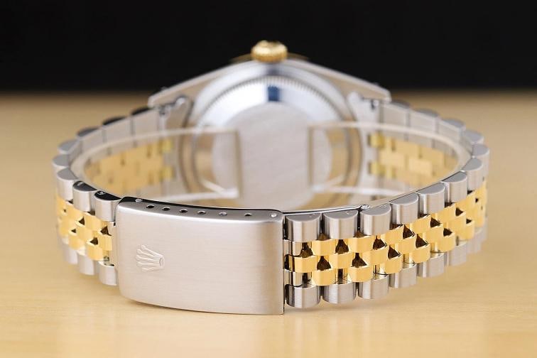 ROLEX MENS DATEJUST 16233 CHAMPAGNE DIAL 18K YELLOW GOLD STAINLESS STEEL WATCH - 6