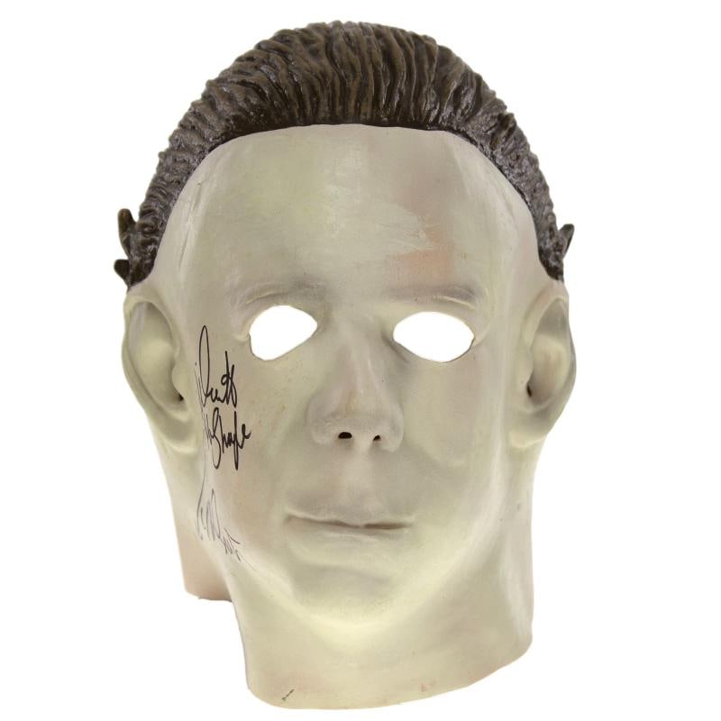 William Shatner & Nick Castle Dual Signed Michael Myers Replica Halloween Mask (JSA) - 2