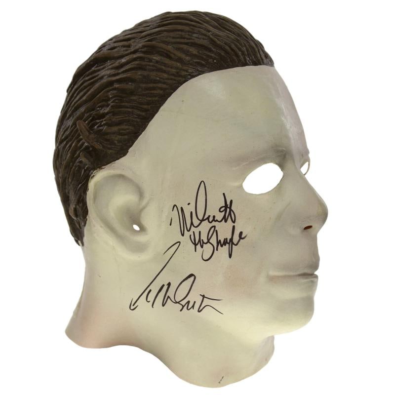 William Shatner & Nick Castle Dual Signed Michael Myers Replica Halloween Mask (JSA) - 3