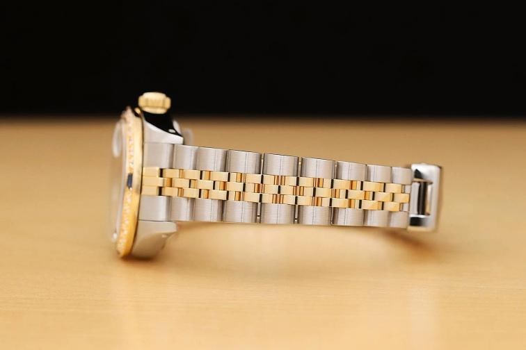 ROLEX LADIES DATEJUST 69173 ICE BLUE DIAMOND SAPPHIRE 18K GOLD STEEL WATCH - 5