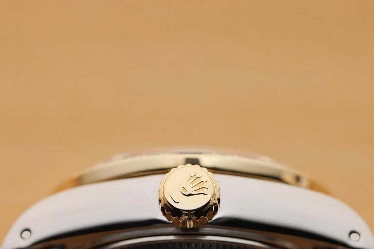 ROLEX LADIES DATEJUST 69173 ICE BLUE DIAMOND SAPPHIRE 18K GOLD STEEL WATCH - 9