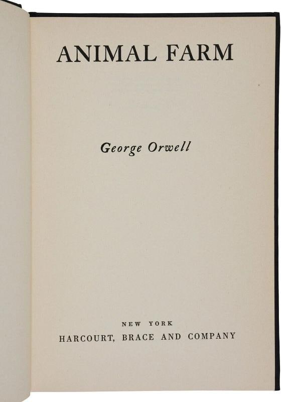 Animal Farm ~ by GEORGE ORWELL ~ First Edition US ~ 1st Printing 1946 - 8