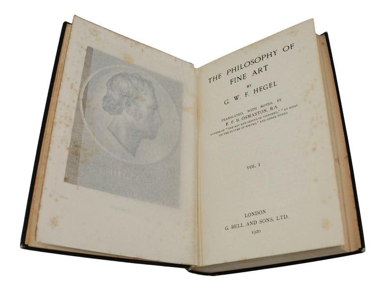 The Philosophy of Fine Art in 4 Volumes ~ by G. W. F. HEGEL ~ First Thus ~ 1920 - 7