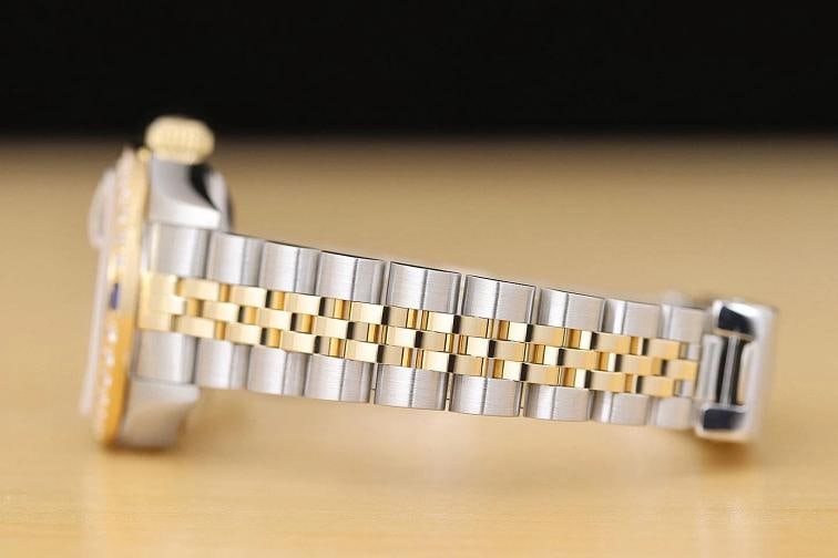 ROLEX LADIES DATEJUST 79173 WHITE DIAL 18K GOLD STEEL DIAMOND SAPPHIRE WATCH - 5