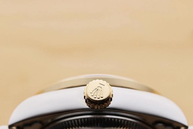ROLEX LADIES DATEJUST 79173 WHITE DIAL 18K GOLD STEEL DIAMOND SAPPHIRE WATCH - 9