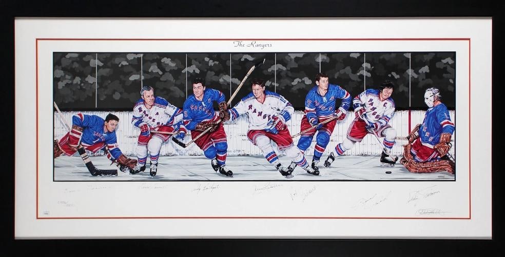 Rangers Legends (7) Francis, Howell +4 Signed & Framed 16x38.5 Litho LE JSA LOA (1 of 5)